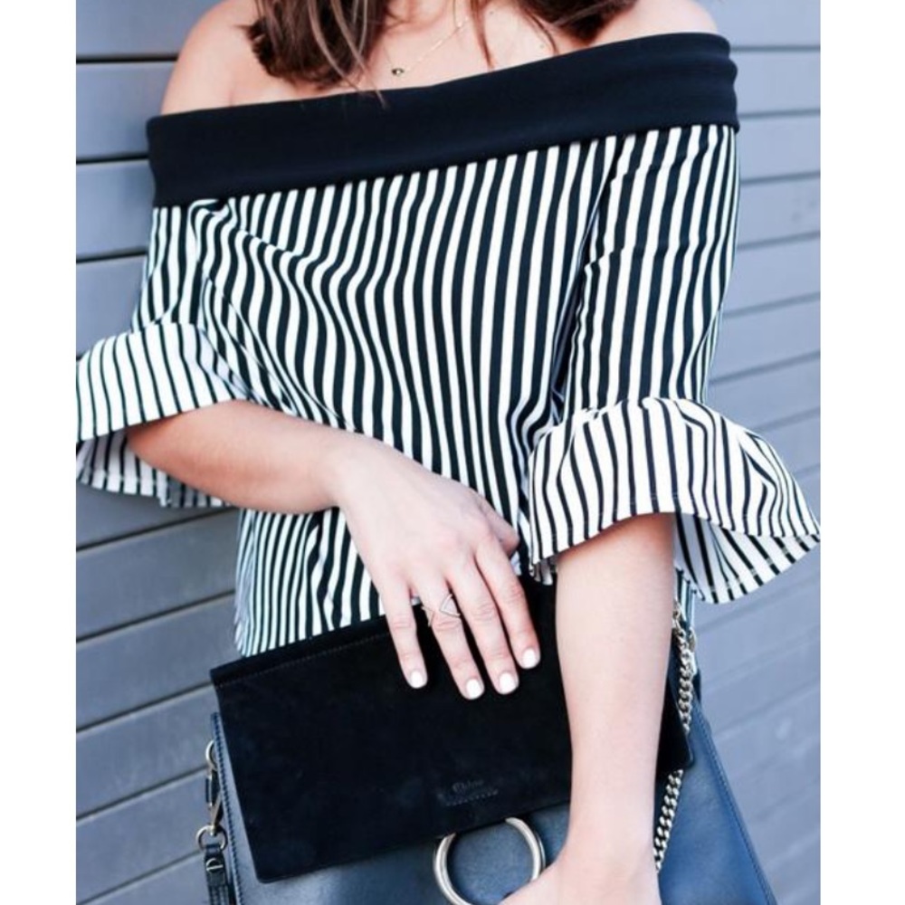 Rebecca Minkoff Doris Striped Off Shoulder blouse